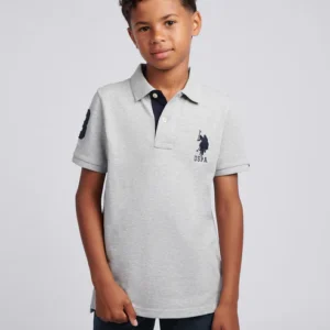 US POLO ASSN Boys Grey Polo Shirt